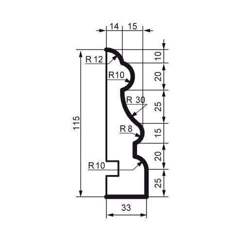 Brâu pentru exterior, MC 154, 11.5cm x 3.3cm x 200cm [2]
