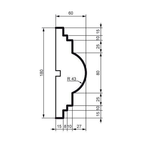 Brâu pentru exterior, MC 168, 18cm x 6cm x 200cm [2]