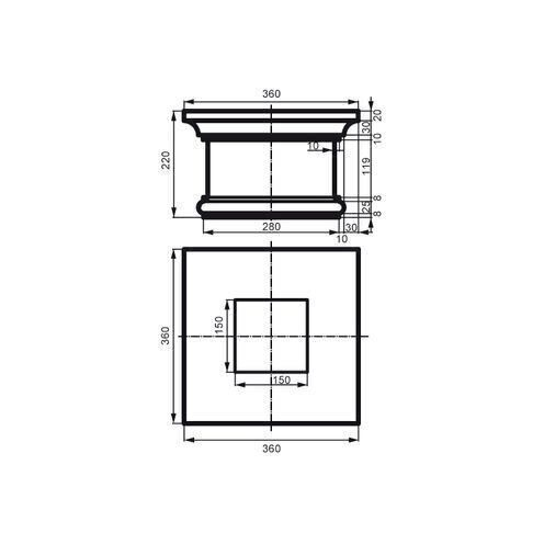 Capitel/baza pentru coloana, LC 116-1F, 36cm x 36cm [2]