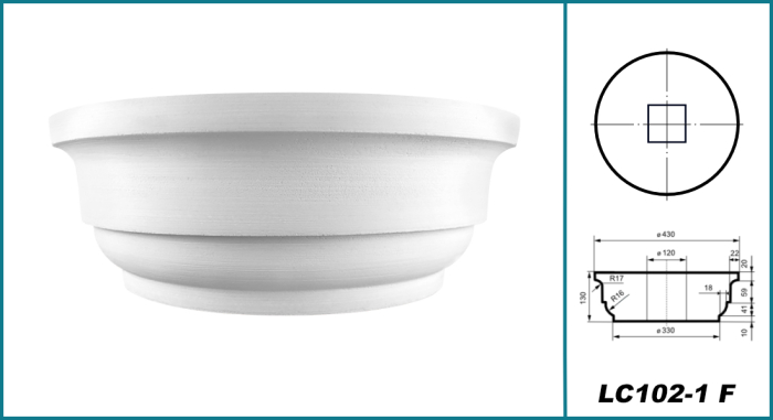 Capitel pentru coloana, LC 102-1F, diametru 43cm [3]