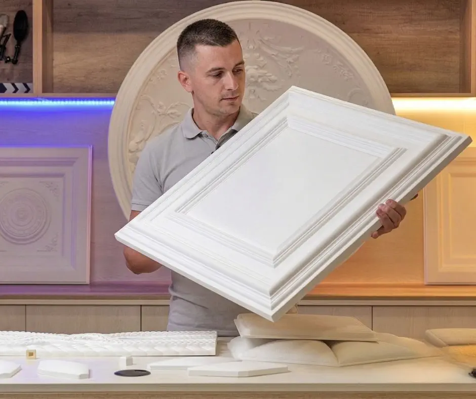 Caseta decorativa tavan/perete din poliuretan, 60x60 cm - R209 [2]