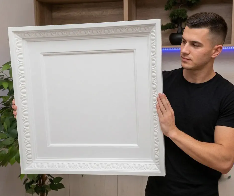 Caseta decorativa tavan/perete din poliuretan, 60x60 cm - R214 [2]