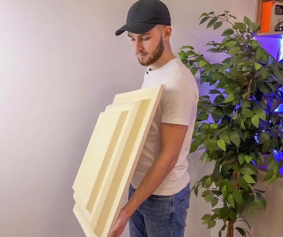 Caseta decorativa tavan/perete din poliuretan, 60x60 cm - R241 [4]