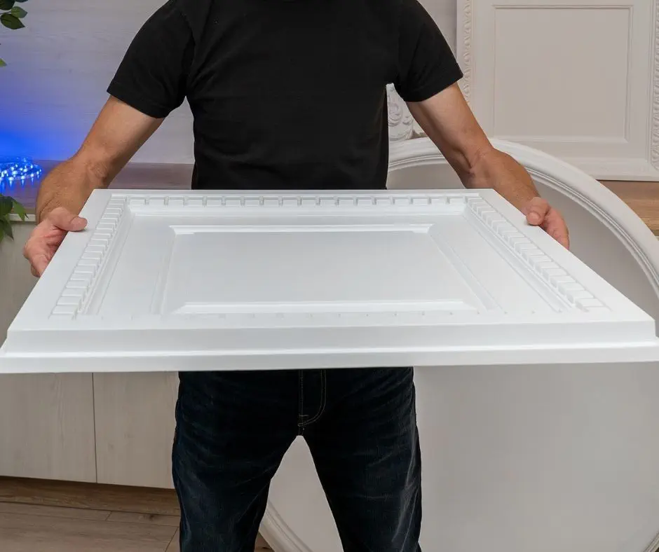 Caseta decorativa tavan/perete din poliuretan, 60x60 cm - R250 [3]