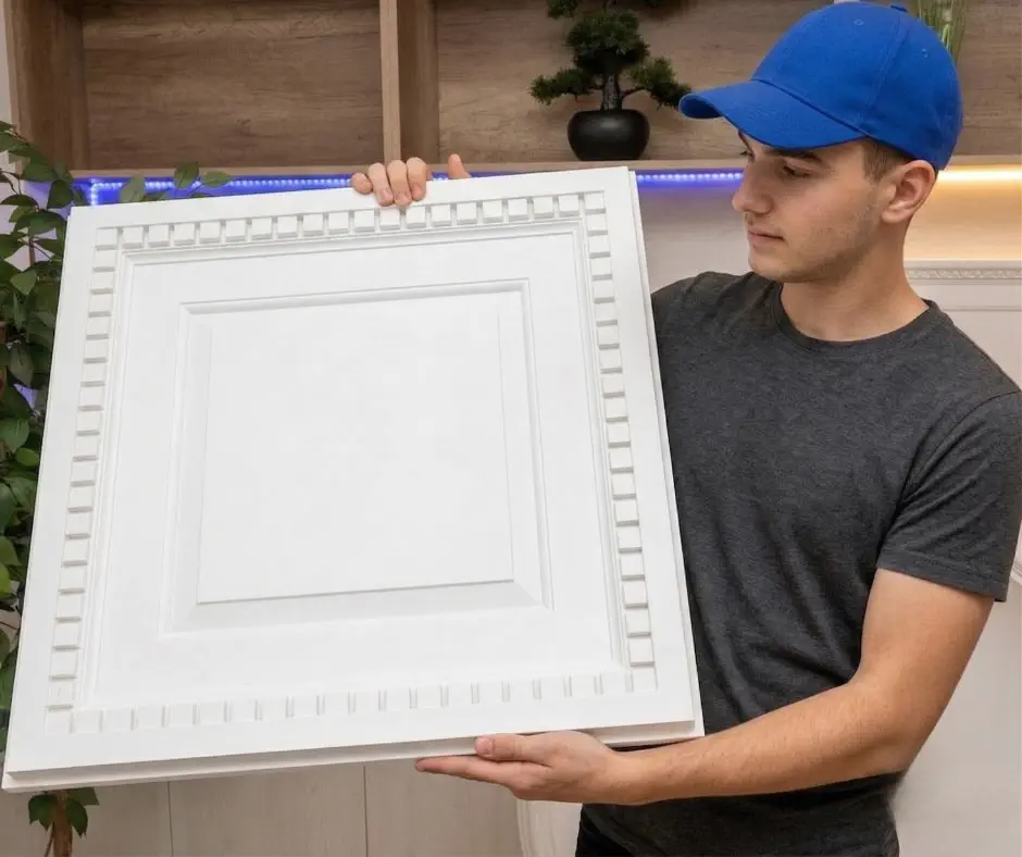 Caseta decorativa tavan/perete din poliuretan, 60x60 cm - R250 [2]