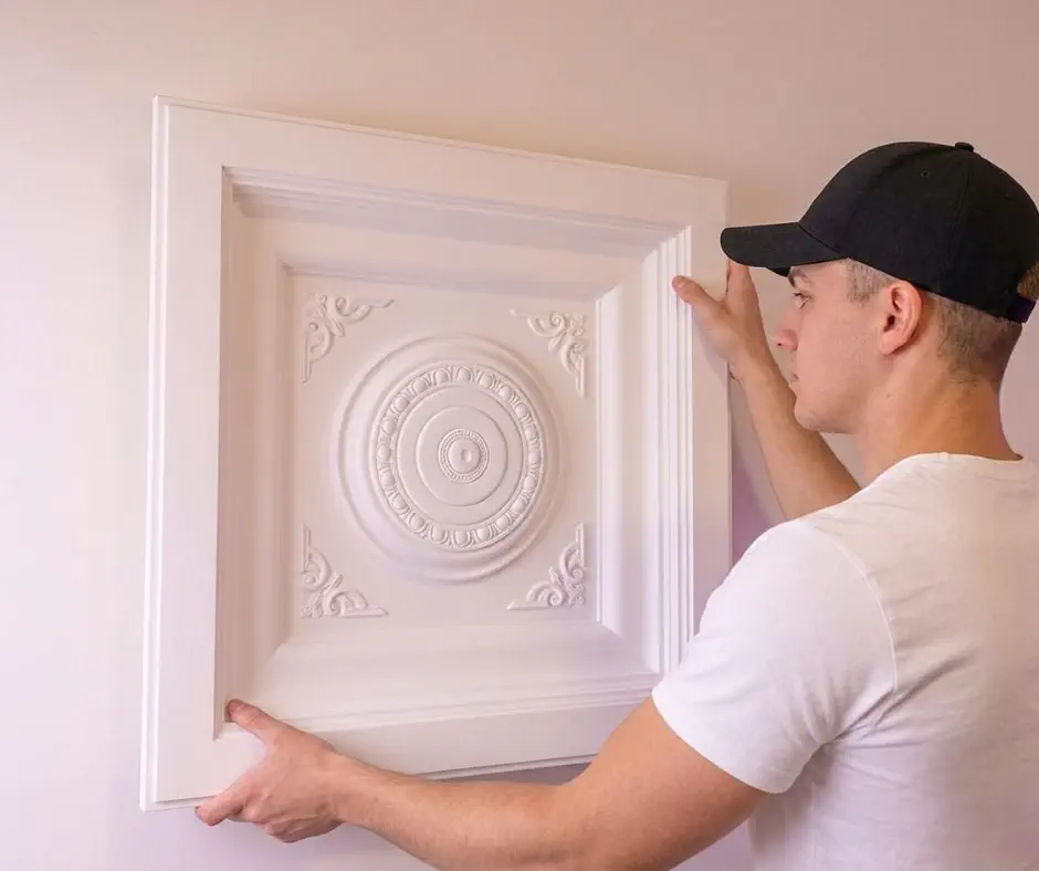 Caseta decorativa tavan/perete din poliuretan, 61x61 cm - R246 [3]