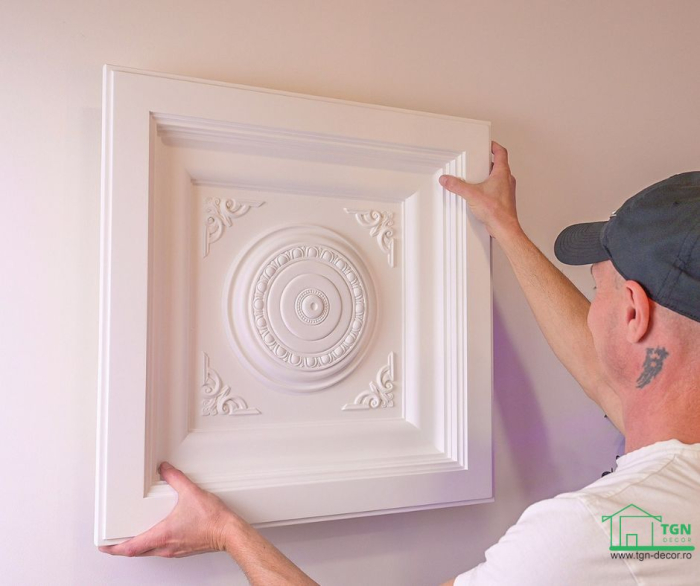 Caseta tavan/perete, din poliuretan R 246, 61cmx61cm [3]