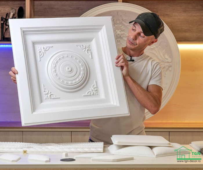 Caseta tavan/perete, din poliuretan R 246, 61cmx61cm [4]