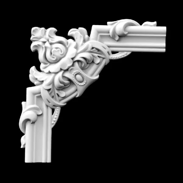 Coltar decorativ pentru chenar perete din poliuretan 30 x 30 cm - CR807A [19]