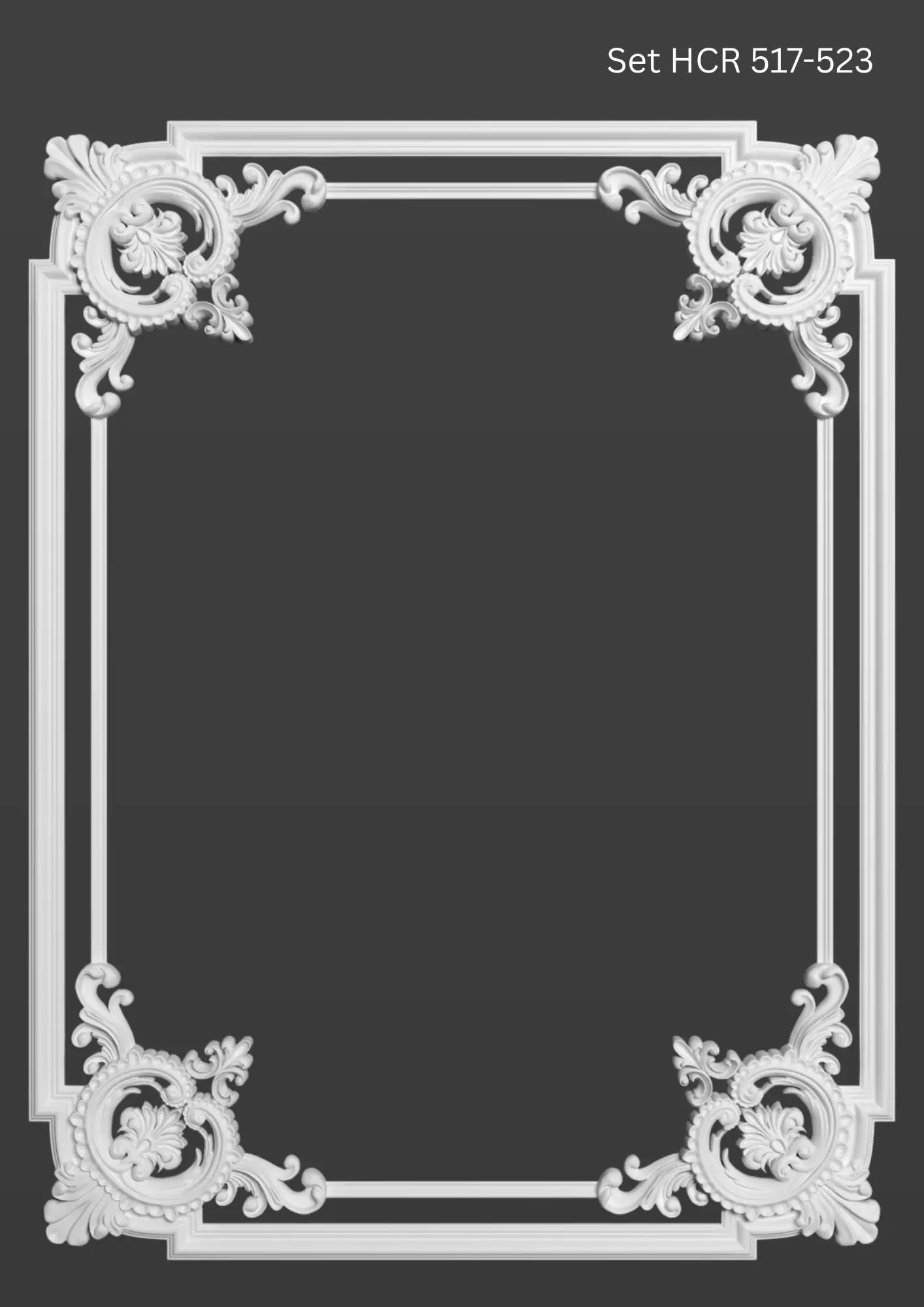 Coltar dublu, decorativ, pentru chenar dublu perete - HCR 517/523 [3]