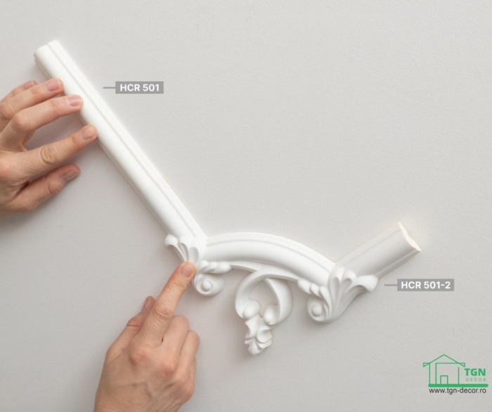 Coltar pentru brau decorativ, din poliuretan, HCR 501-2, 18cmx18cm [9]