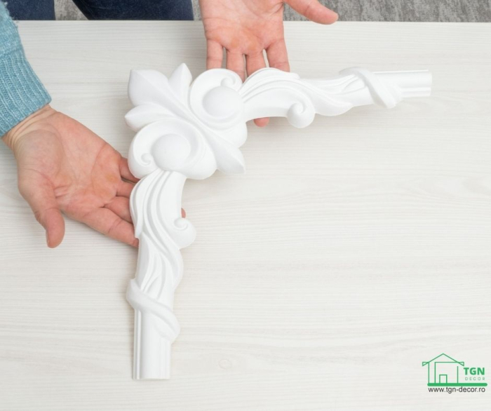 Coltar pentru brau decorativ, din poliuretan, HCR 501-3, 28cmx28cm [9]