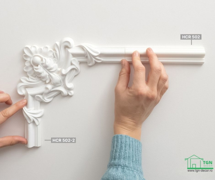 Coltar pentru brau decorativ, din poliuretan, HCR 502-2, 22cmx22cm [9]