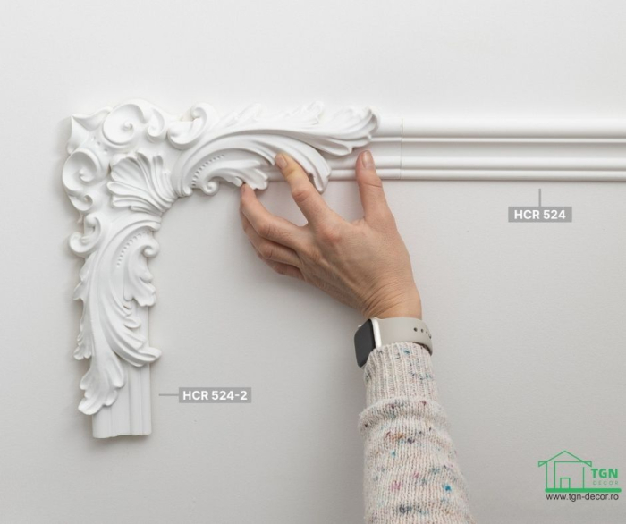 Coltar pentru brau decorativ, din poliuretan, HCR 524-2, 28cmx28cm [13]