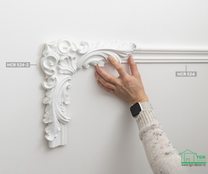 Coltar pentru brau decorativ, din poliuretan, HCR 524-2, 28cmx28cm [12]