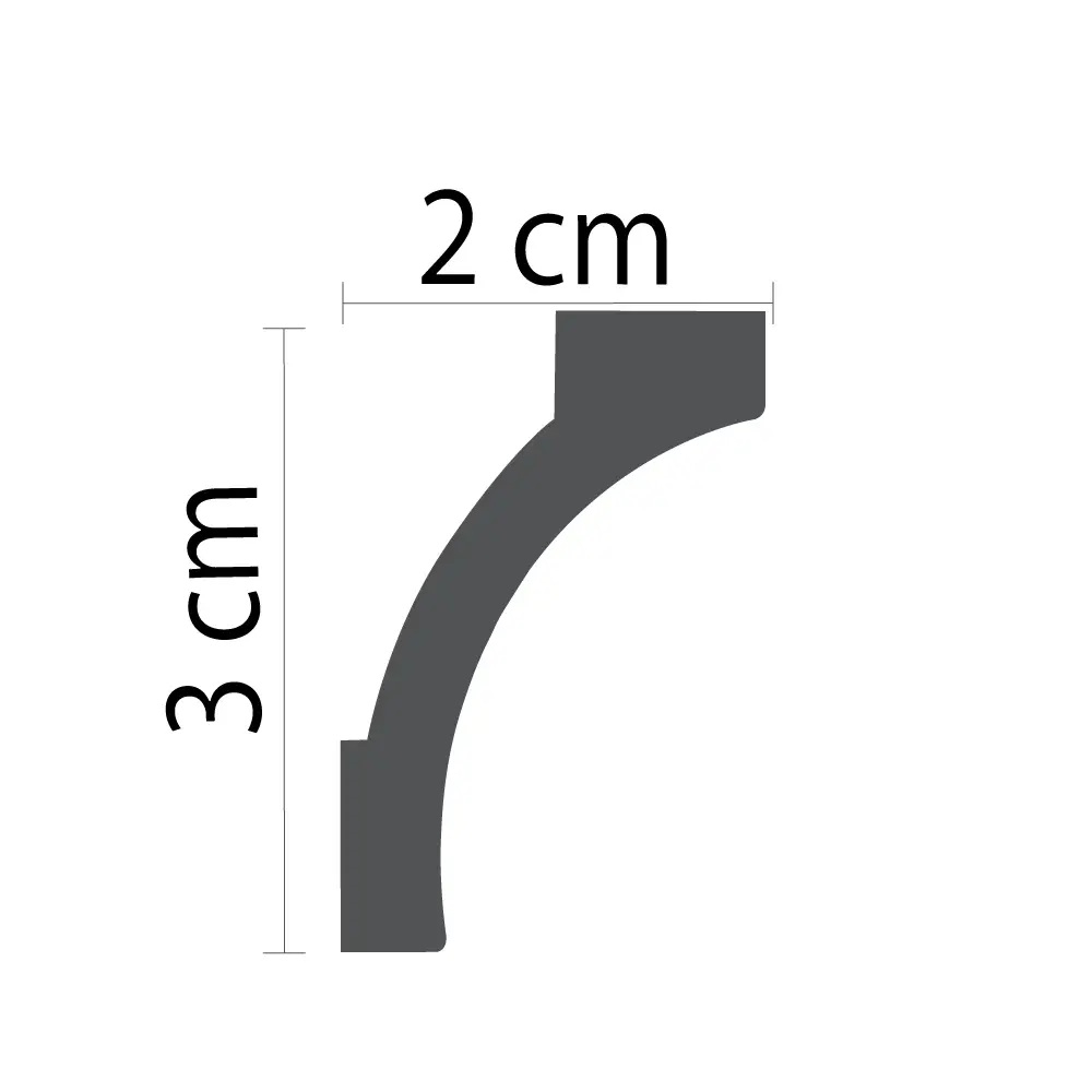 Cornisa decorativa din HDP, KH 914, 3cmx2cmx200cm [3]