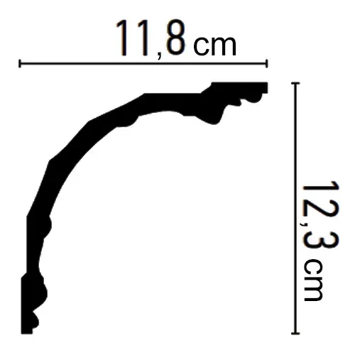 Cornisa decorativa tavan din poliuretan 12.3 x 11.8 cm - C791 [3]