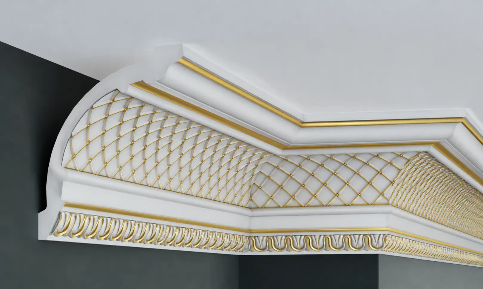 Cornisa decorativa tavan din poliuretan 17 x 14.4 cm - C761 [4]