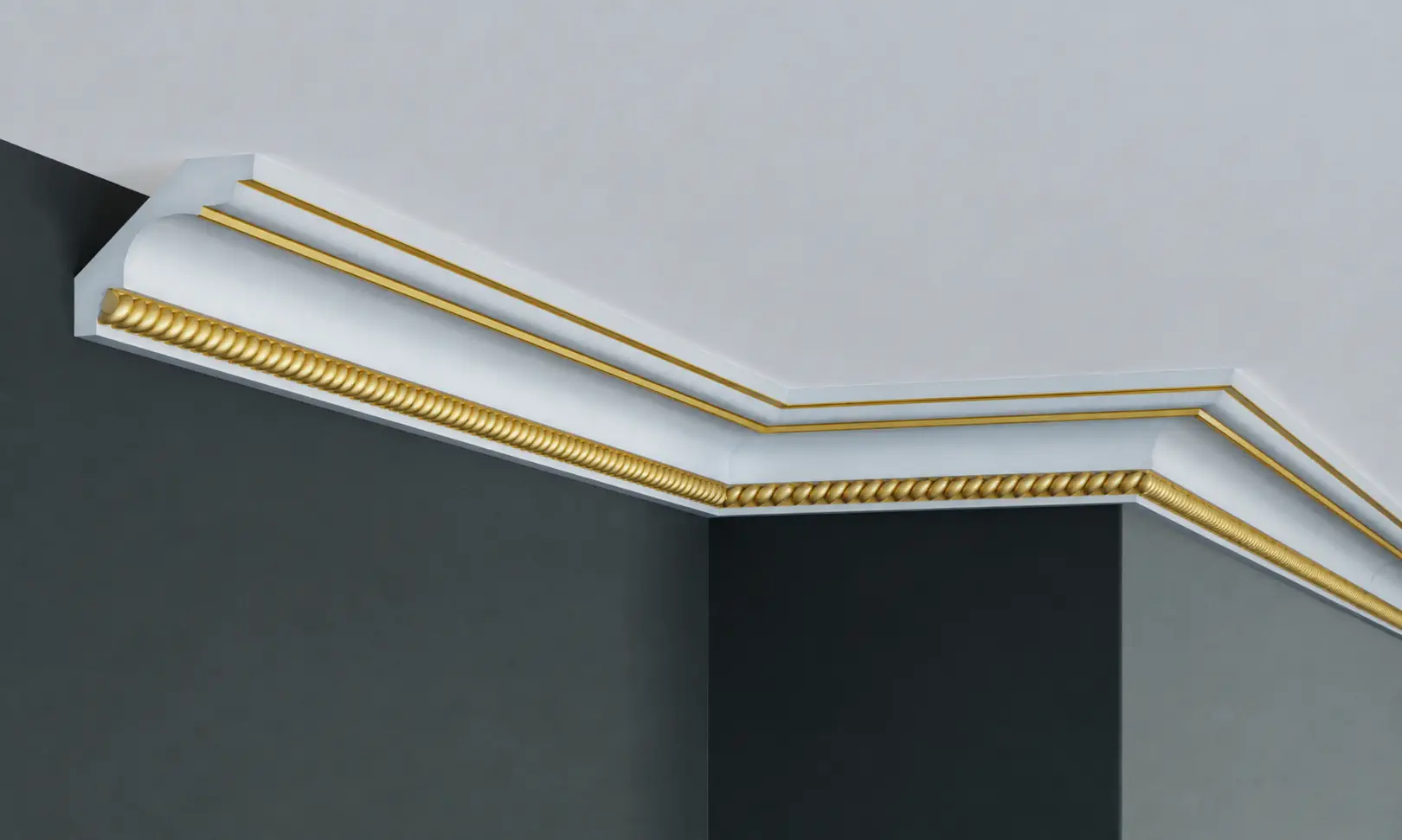 Cornisa decorativa tavan din poliuretan 5.5 x 6.5 cm - C902 [4]