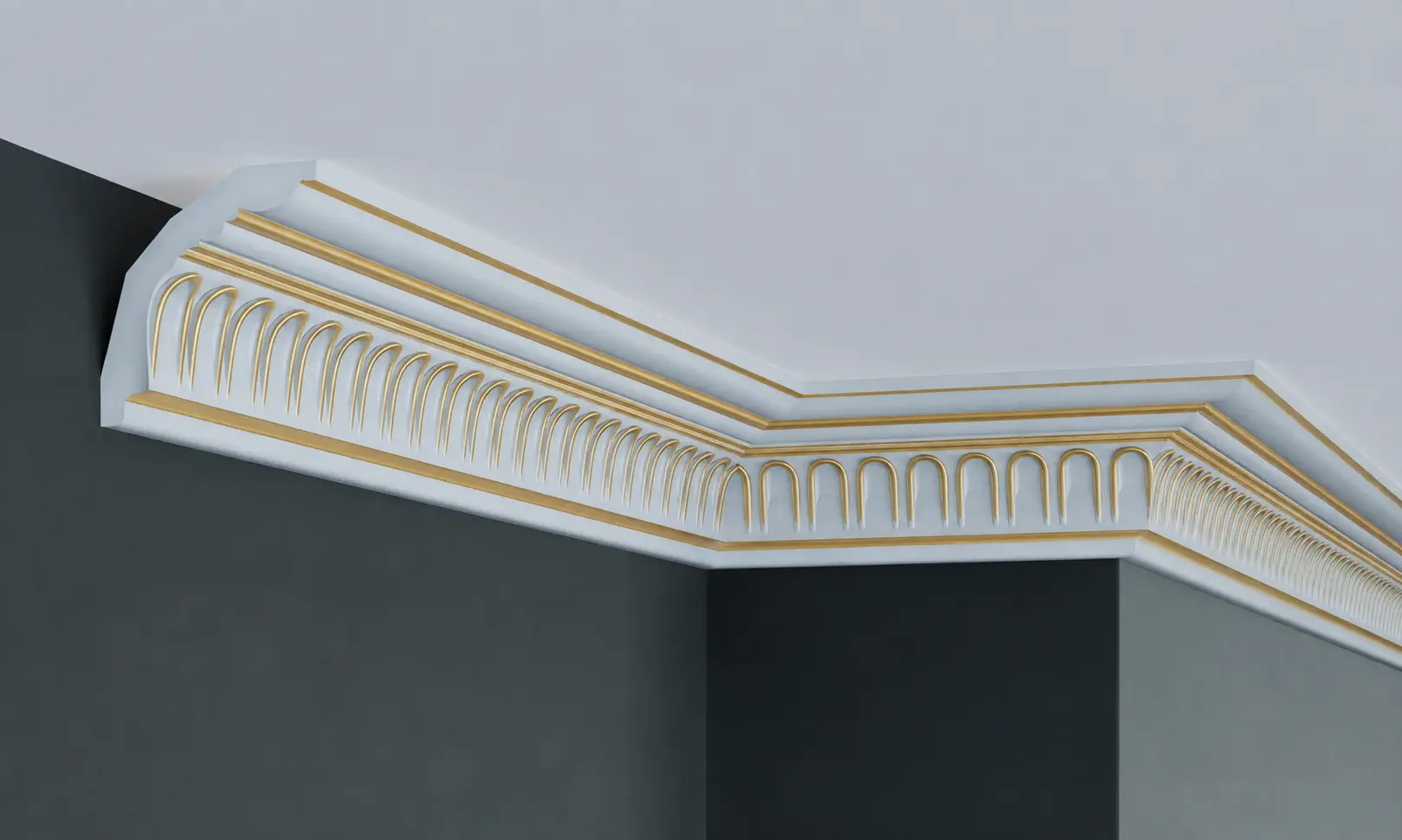 Cornisa decorativa tavan din poliuretan 8.3 x 6.9 cm - C904 [4]