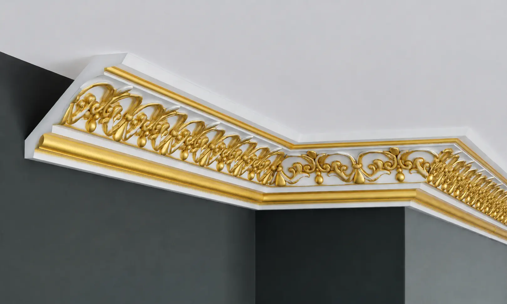 Cornisa decorativa tavan din poliuretan 8.9 x 10 cm - C930 [4]