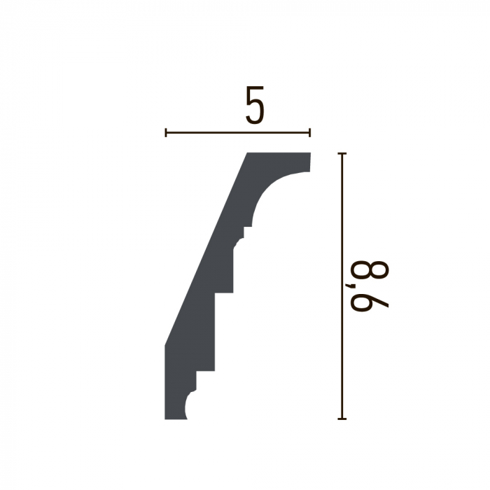 Cornișă din poliuretan,Grand Decor, C 704, 8.6cmx5cmx200cm [2]