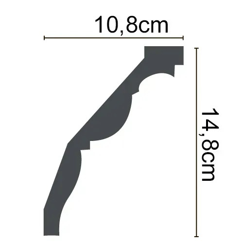 Cornisa din poliuretan,Grand Decor, P 804, 14.8cmx10.8cmx200cm [2]