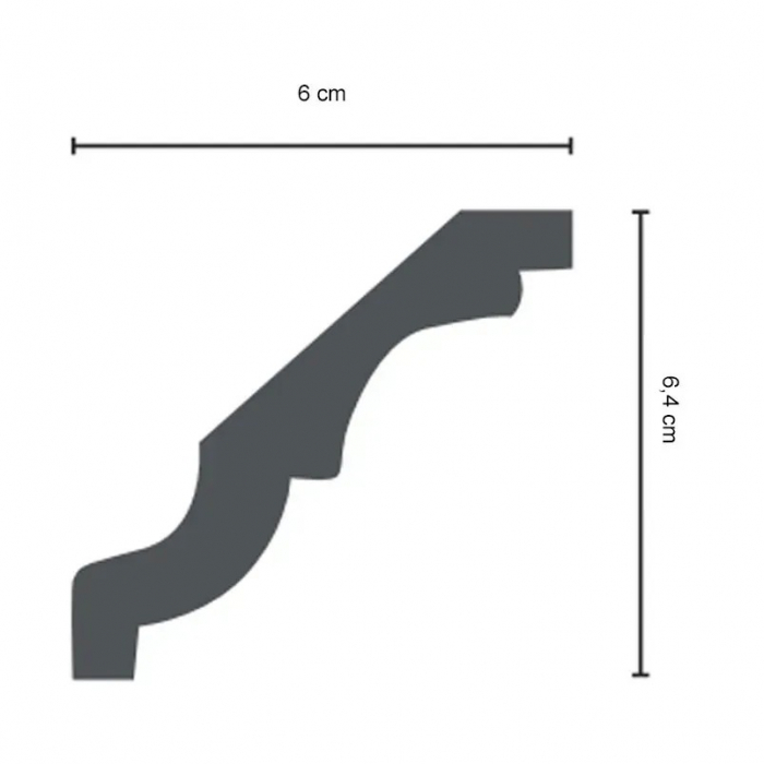 Cornisa din poliuretan,Grand Decor, P 809, 6.4cmx6cmx200cm [2]