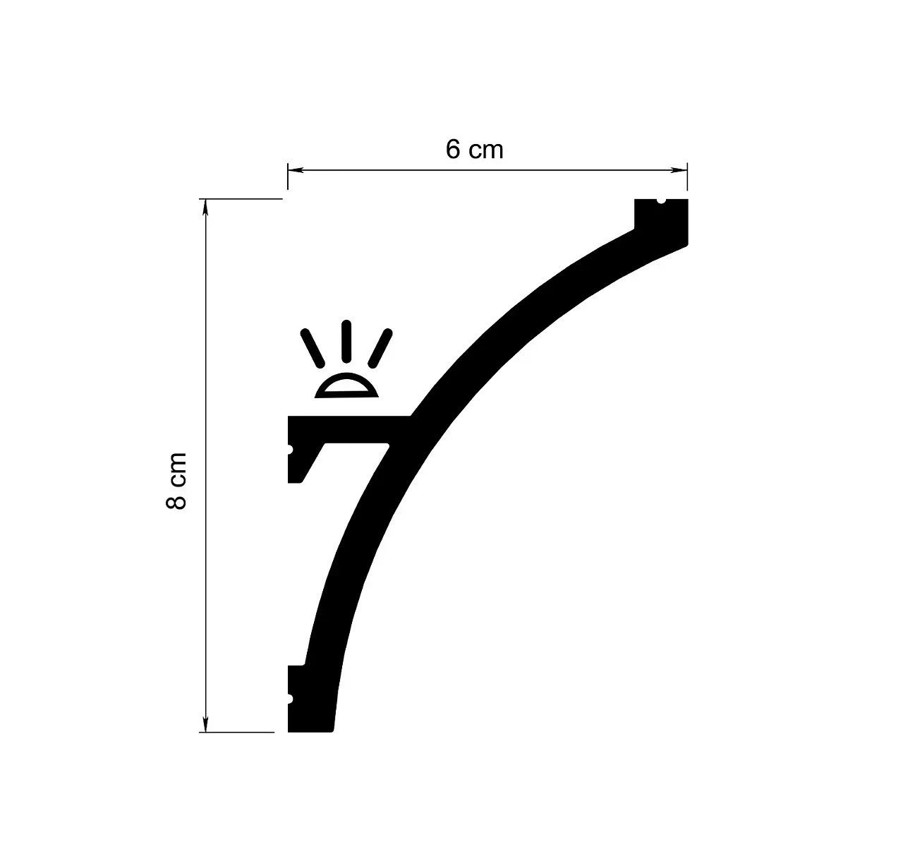 Cornisa decorativa din HDP, KH 921 8cmx6cmx200cm [6]