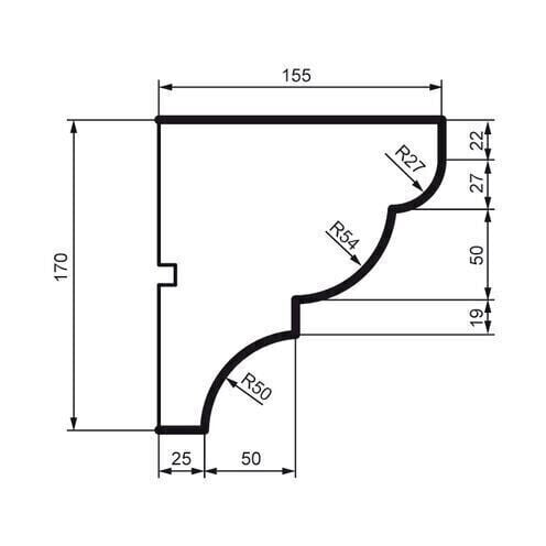 Cornișă pentru exterior, KC 103, 17cm x 15.5cm x 200cm [2]