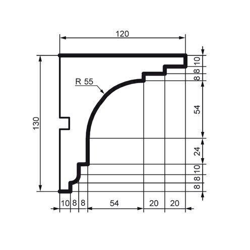 Cornișă pentru exterior, KC 111, 13cm x 12cm x 200cm [2]