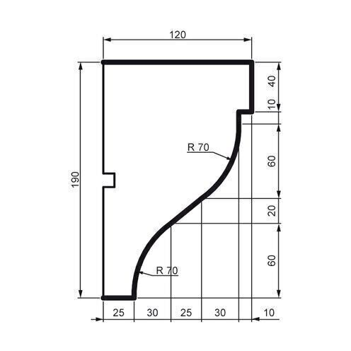 Cornișă pentru exterior, KC 116, 19cm x 12cm x 200cm [2]