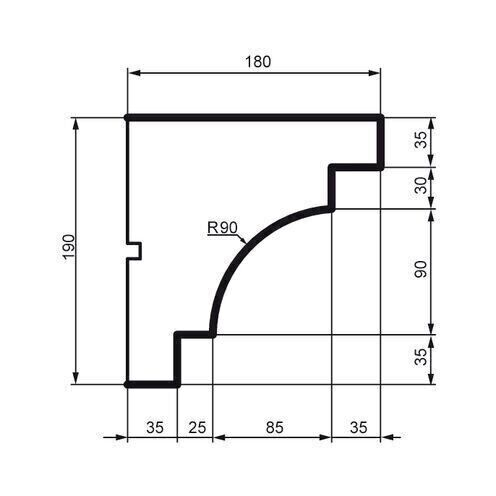 Cornișă pentru exterior, KC 117, 19cm x 18cm x 200cm [2]