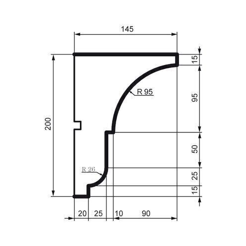Cornișă pentru exterior, KC 119, 20cm x 14.5cm x 200cm [2]