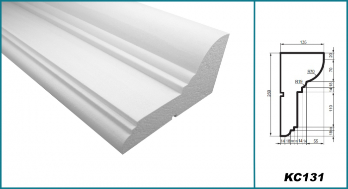 Cornișă pentru exterior, KC 131, 26cm x 13.5cm x 200cm [5]