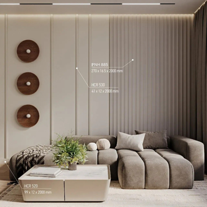 Panou decorativ din polimer rigid PNH 885, 27cm x1.65cm [5]