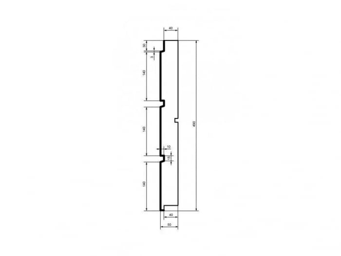 Placa de fuga, HC101-50, 49cm x 5cm x 200cm [2]