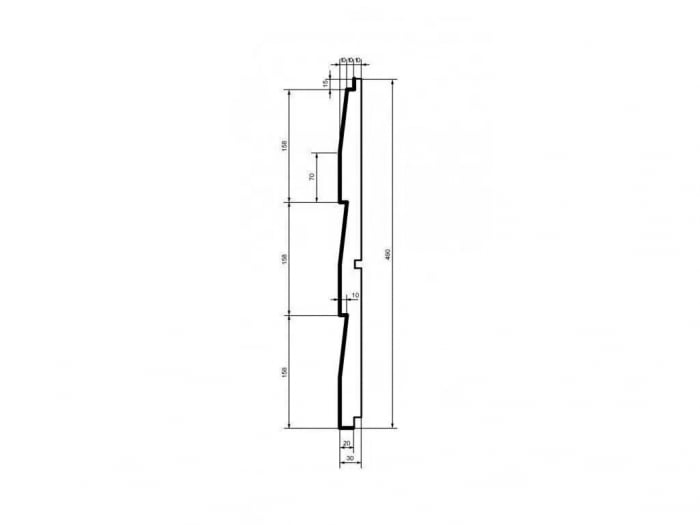 Placa de fuga, HC102-30, 49cm x 3cm x 200cm [2]