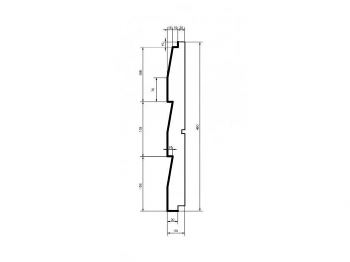 Placa de fuga, HC102-50, 49cm x 5cm x 200cm [2]