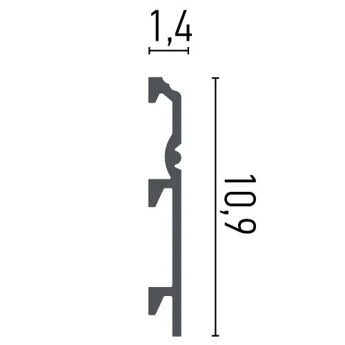 Plinta  decorativa, din HDP, HCR 512, 10.9cmx1.4cmx200cm [2]