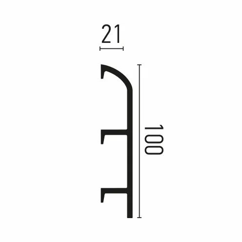 Plinta  decorativa, din HDP, HCR 514, 10cmx2.1cmx200cm [2]