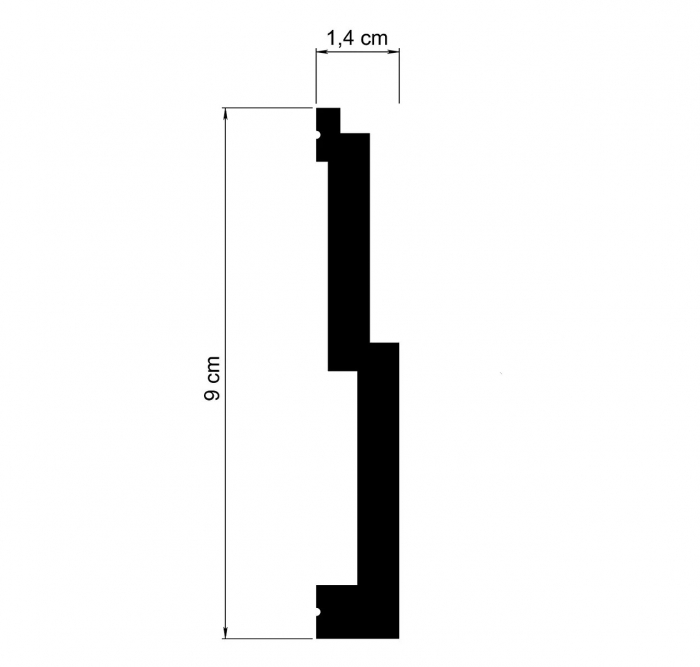Plinta  decorativa, din HDP, HCR 531, 9cmx1.4cmx200cm [3]