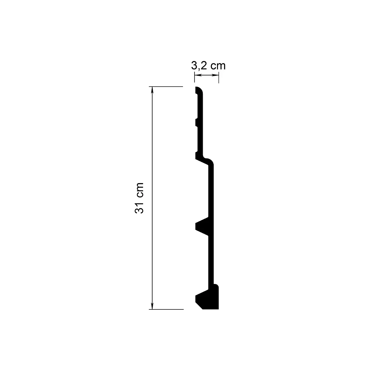 Plinta  decorativa din poliuretan 31 x 3.2 cm - CR965 - Grand Decor [3]