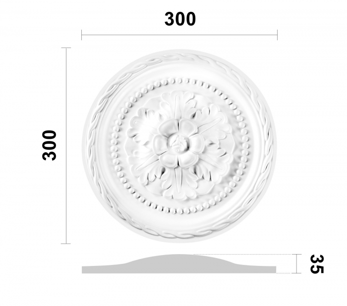 Rozeta din poliuretan, Grand Decor, R 116 , diametru =30cm [2]