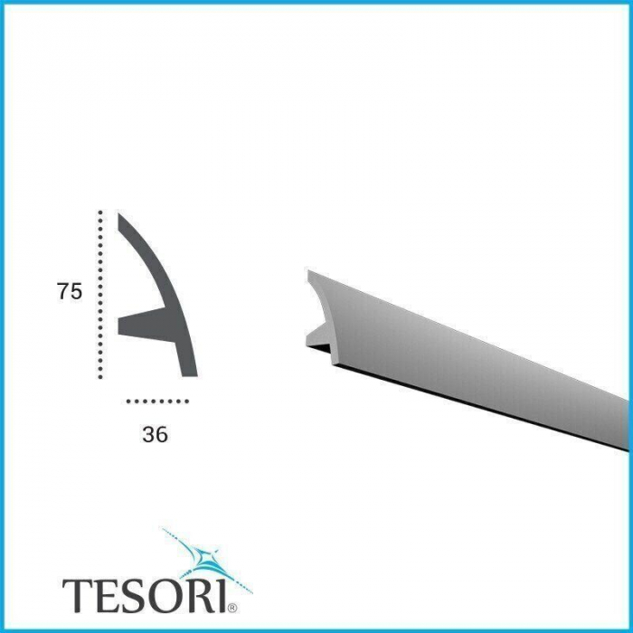 Scafa luminoasa - brau din poliuretan,Tesori F, KF502, 7.5cmx3.6cmx200cm [2]