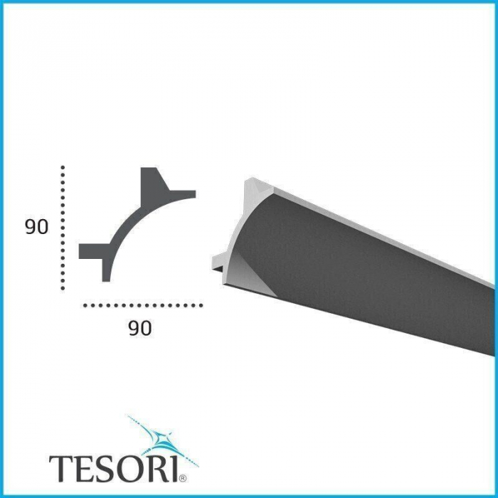 Scafa luminoasa - cornisa din poliuretan,Tesori F, KF 703, 9cmx9cmx200cm [2]