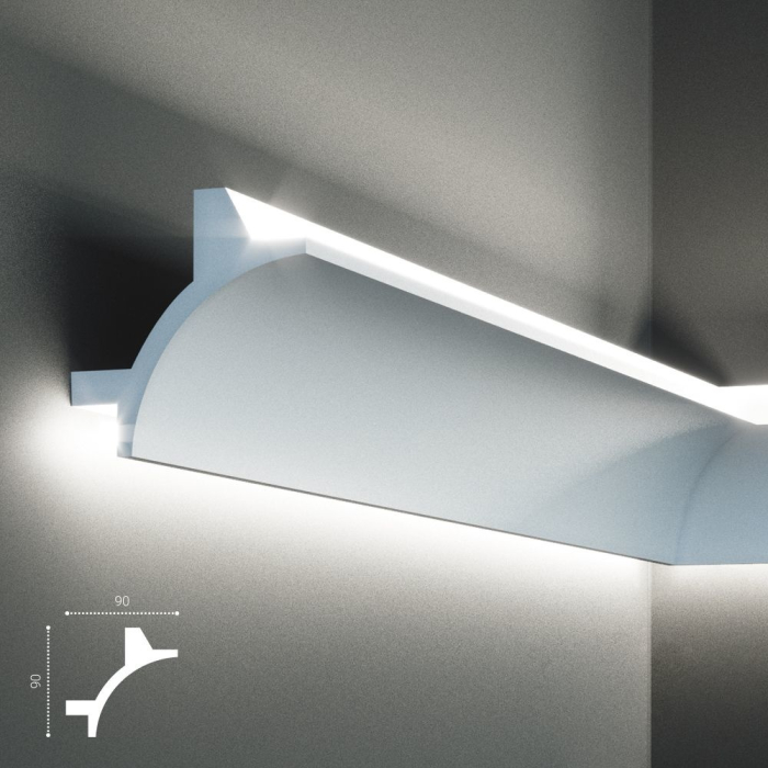 Scafa luminoasa - cornisa din poliuretan,Tesori F, KF 703, 9cmx9cmx200cm [6]
