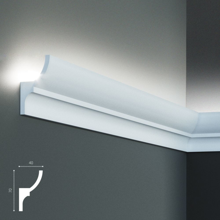 Scafa luminoasa - cornisa din poliuretan,Tesori F, KF701, 7cmx4cmx200cm [6]