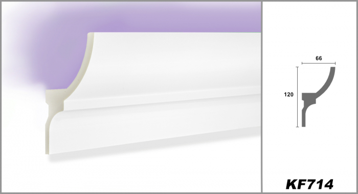Scafa luminoasa - cornisa din poliuretan,Tesori F, KF714, 12cmx6.6cmx200cm [3]