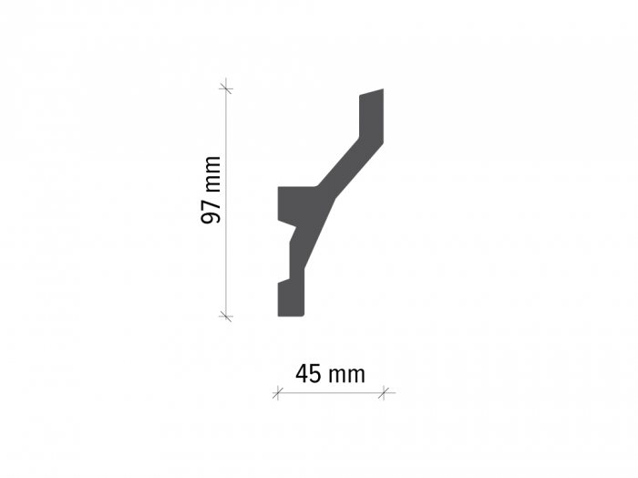 Scafa luminoasa - cornisa din poliuretan,Tesori F, KF719, 9.7cmx4.5cmx200cm [2]